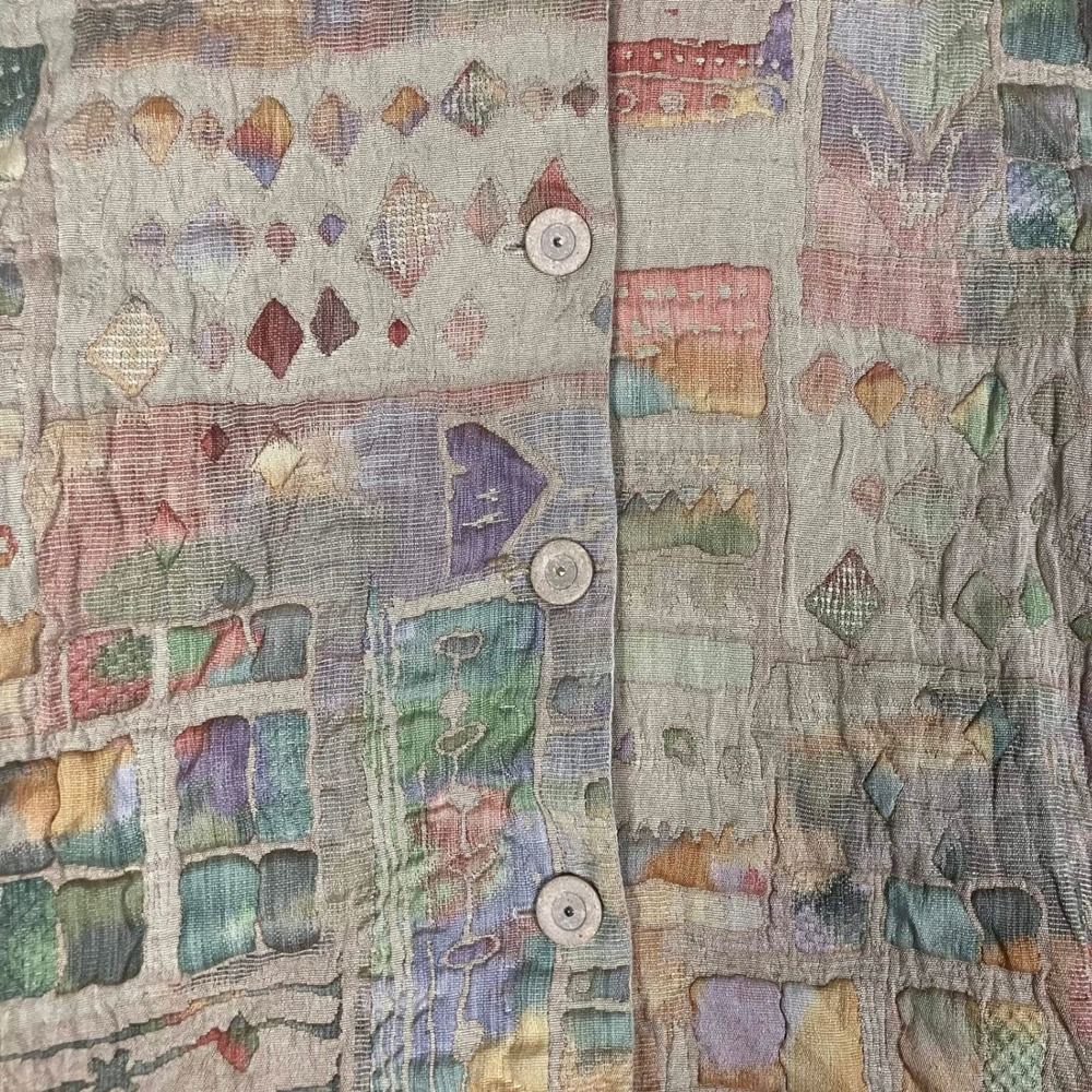 Vintage Orvis Women Tapestry Jacket Multi Color Abstract Geometric Button Front - Picture 6 of 13